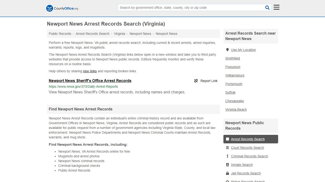 Arrest Records Search - Newport News, VA (Arrests & Mugshots)